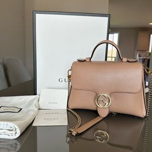 GUCCI Chain Shoulder Bag 510302 Interlocking G Leather